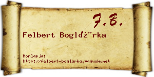 Felbert Boglárka névjegykártya